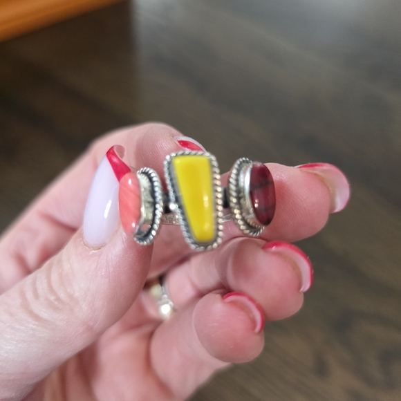 Colorful Stone Ring Set - Picture 2 of 3